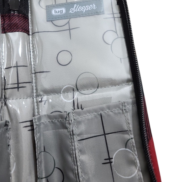 Lug Sleeper Foldable Brush Holder Quilted Buffalo Check Red & Black - Picture 5 of 9